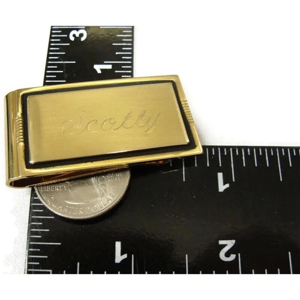 Vintage Money Clip Gold Tone 
